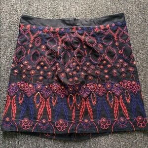 Forever 21 embroidered mini skirt